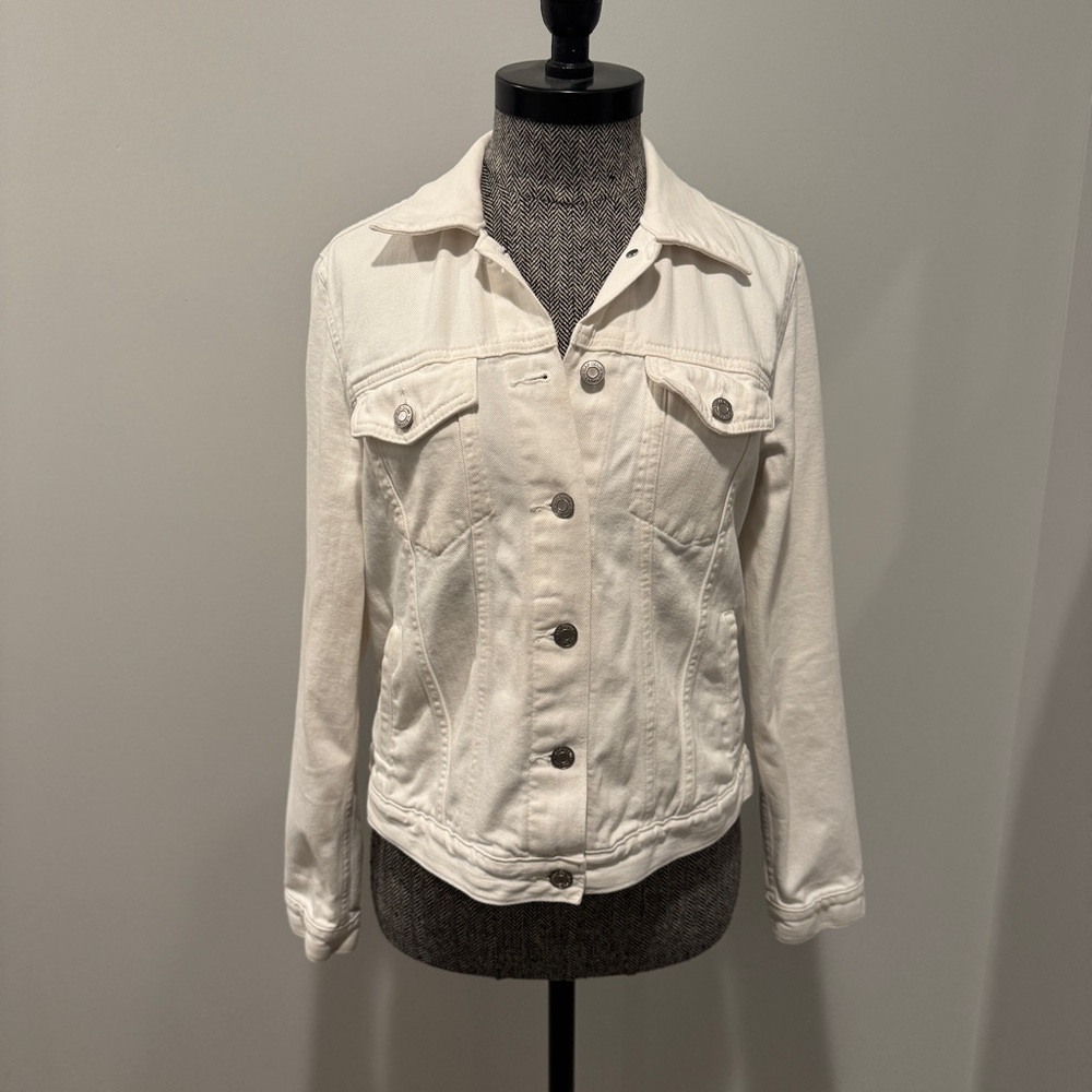 Gap white denim jacket